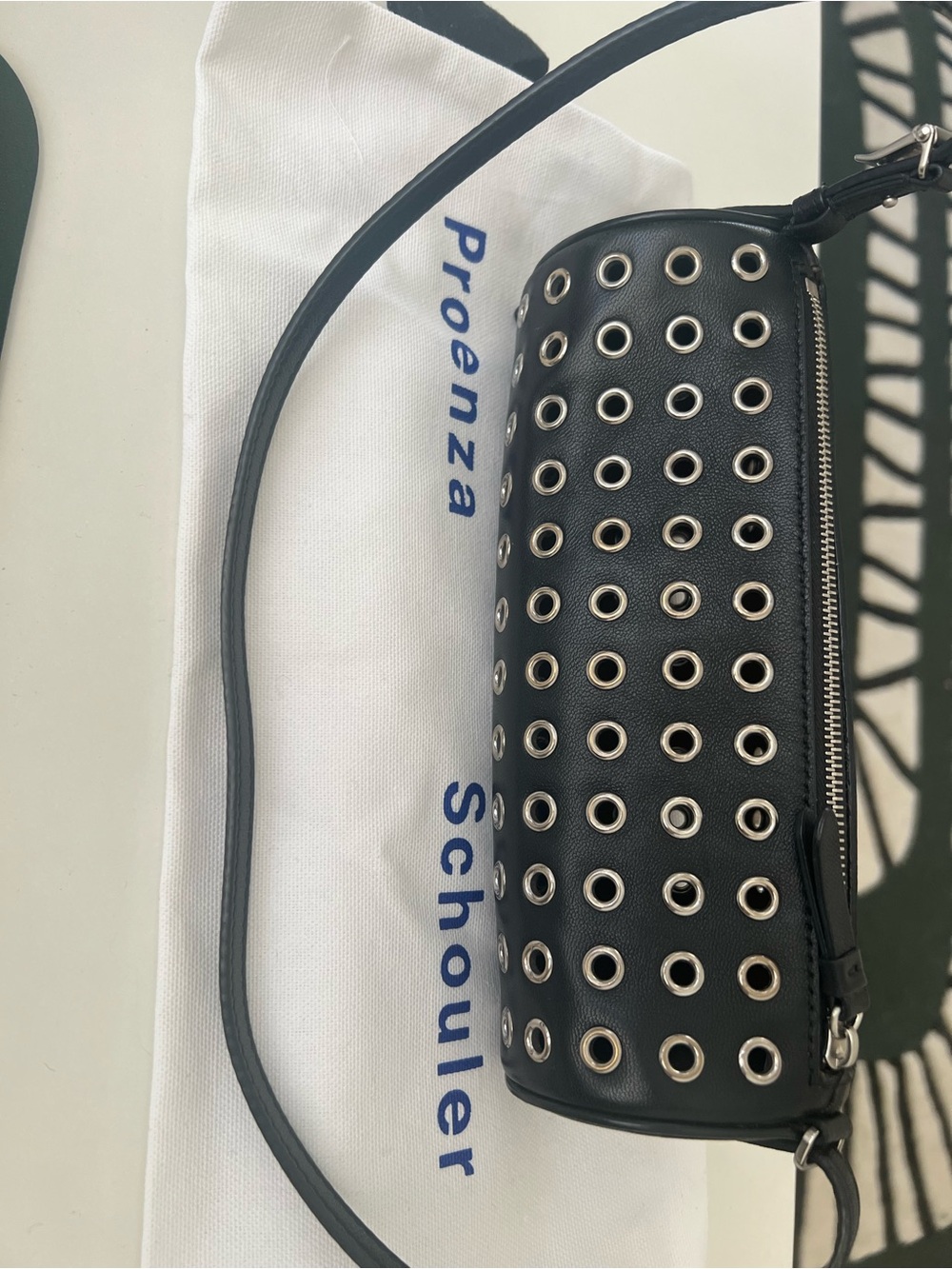 Proenza Schouler Silver Grommet Silo Handbag